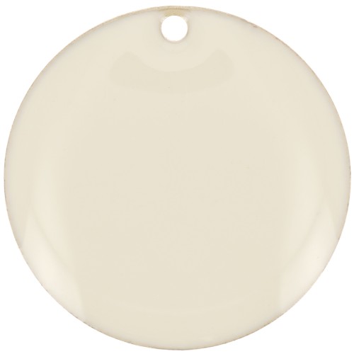 Round metal Epoxy Enamelled sequins 20 mm Cream x5