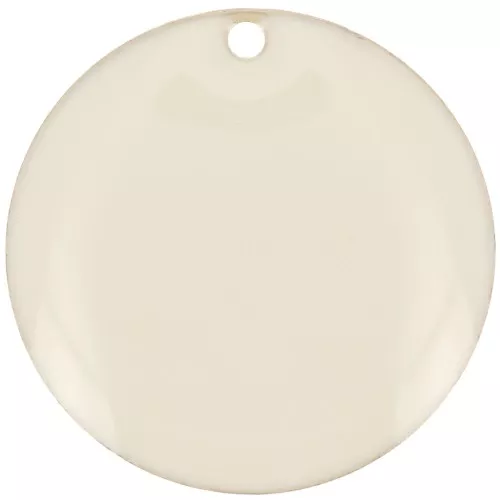 Round metal Epoxy Enamelled sequins 20 mm Cream x5