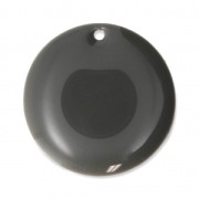 Round metal Epoxy Enamelled sequins 20 mm Medium Grey x5