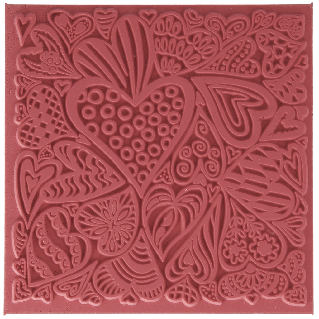 Clay Texture Sheets For Polymer Clay 9 Cm Hearts X1 Perles Co