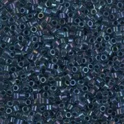 Miyuki Delica 11/0  DB0286 - Midnight Blue Lined Aqua AB x8g