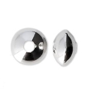 925 Sterling Silver flat round spacer beads 5.7x3.7 mm x5