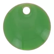 Round metal Epoxy Enamelled sequins 8 mm Green x10