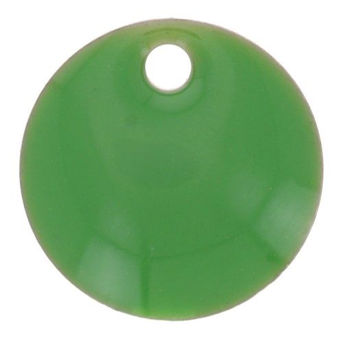Round metal Epoxy Enamelled sequins 8 mm Green x10