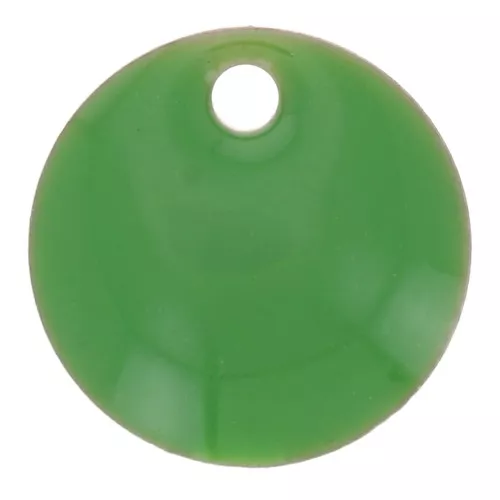 Round metal Epoxy Enamelled sequins 8 mm Green x10