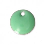 Round metal Epoxy Enamelled sequins 8 mm Mint x10