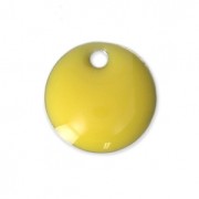 Round metal Epoxy Enamelled sequins 8 mm Yellow x10|raw }}