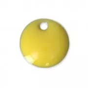Round metal Epoxy Enamelled sequins 8 mm Yellow x10