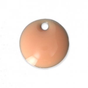 Round metal Epoxy Enamelled sequins 8 mm Light Rose x10