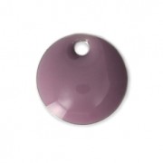 Round metal Epoxy Enamelled sequins 8 mm Lilac x10
