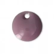 Round metal Epoxy Enamelled sequins 8 mm Lilac x10