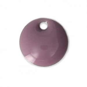 Round metal Epoxy Enamelled sequins 8 mm Lilac x10