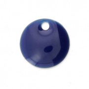Round metal Epoxy Enamelled sequins 8 mm Night Blue x10|raw }}