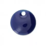 Round metal Epoxy Enamelled sequins 8 mm Night Blue x10