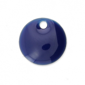 Round metal Epoxy Enamelled sequins 8 mm Night Blue x10