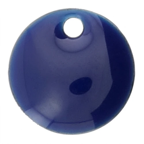 Round metal Epoxy Enamelled sequins 8 mm Night Blue x10