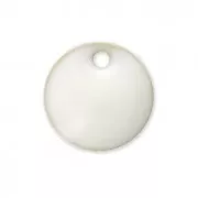 Round metal Epoxy Enamelled sequins 8 mm White x8