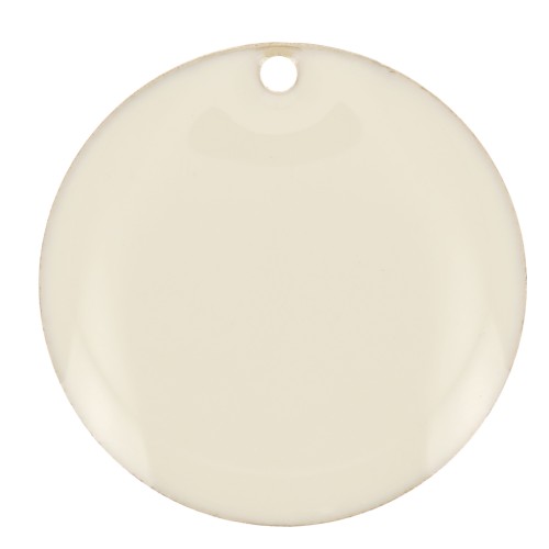 Round metal Epoxy Enamelled sequins 8 mm Cream x10