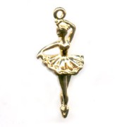 Ballerina charm 31mm fine Gold plated x1|raw }}
