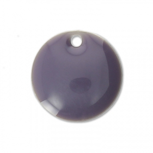 Round metal Epoxy Enamelled sequins 10 mm Mauve x10