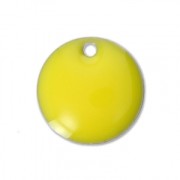 Round metal Epoxy Enamelled sequins 10 mm Yellow x10|raw }}