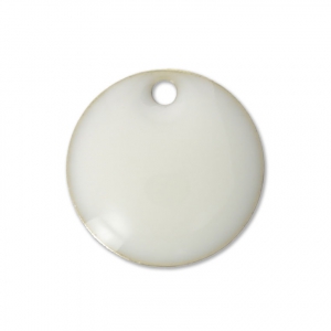 Round metal Epoxy Enamelled sequins 10 mm White x10