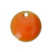Round metal Epoxy Enamelled sequins 10 mm Orange x10