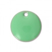 Round metal Epoxy Enamelled sequins 10 mm Mint x10|raw }}