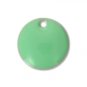 Round metal Epoxy Enamelled sequins 10 mm Mint x10