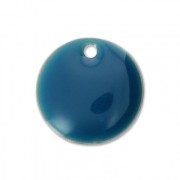 Round metal Epoxy Enamelled sequins 10 mm Petrol x10