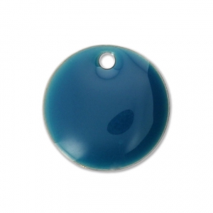 Round metal Epoxy Enamelled sequins 10 mm Petrol x10