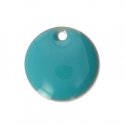 Round metal Epoxy Enamelled sequins 10 mm Green Turquoise x10|raw }}