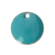 Green Turquoise - Round metal Epoxy Enamelled sequins 10 mm Green Turquoise x10 Round metal Epoxy Enamelled sequins 10 mm Green Turquoise x10