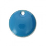 Round metal Epoxy Enamelled sequins 10 mm Blue x10|raw }}