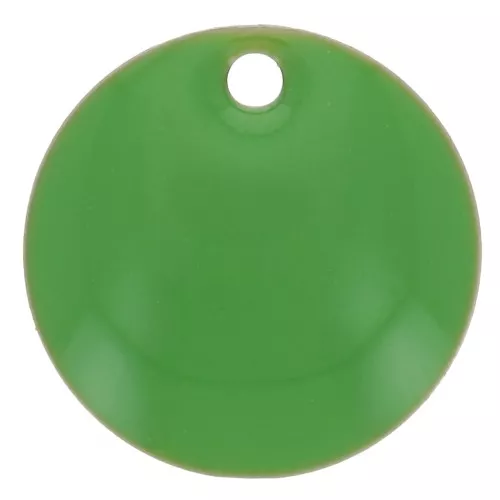 Round metal Epoxy Enamelled sequins 10 mm Green x10