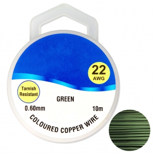 Copper wire 0.60 mm Green x10m