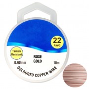Copper wire 0.60 mm Rose Gold x10m|raw }}