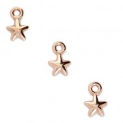 Mini star-shaped charms 7x4.5 mm for DIY jewelry creation - Rose Gold Tone x4|raw }}