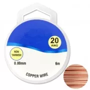 Copper wire 0.80 mm Natural x6m