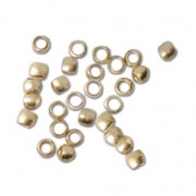 Crimp beads 2 mm - European-made - Satin Golden Tone x50|raw }}