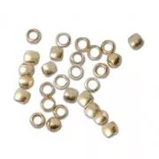 Crimp beads 2 mm - European-made - Satin Golden Tone x50
