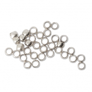 Crimp beads 2 mm - European-made - fine silver plating x50