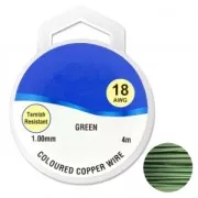 Copper wire 1 mm Green x4m