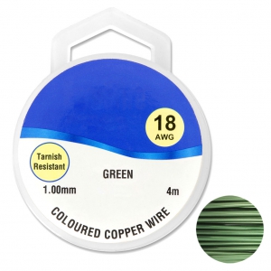 Copper wire 1 mm Green x4m
