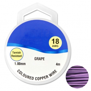 Copper wire 1 mm Lila x4m