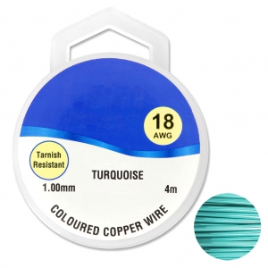 Copper wire 1 mm Turquoise x4m