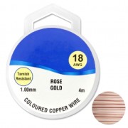 Copper wire 1 mm Rose Gold x4m