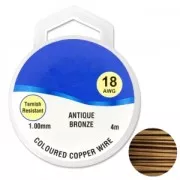 Copper wire 1 mm Antique Bronze x4m