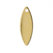 Oval charms smooth finish 15 mm fine Gold plated x10