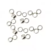 Crimp beads 2.5 mm - European-made - fine silver plating x50